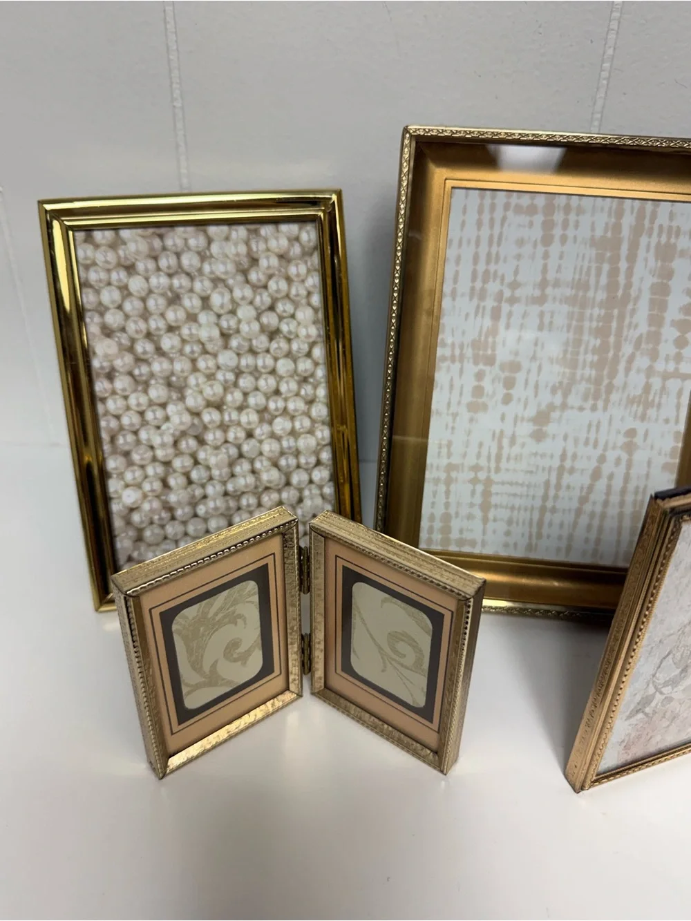 Vintage Mid-Century Brass & Goldtone Metal Picture Frame Bundle (Bundle of 5)